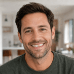 Smiling man with healthy-looking teeth representing concerns about sudden tooth discoloration