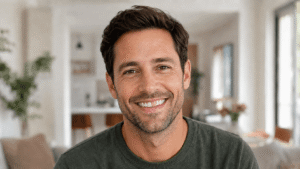 Smiling man with healthy-looking teeth representing concerns about sudden tooth discoloration